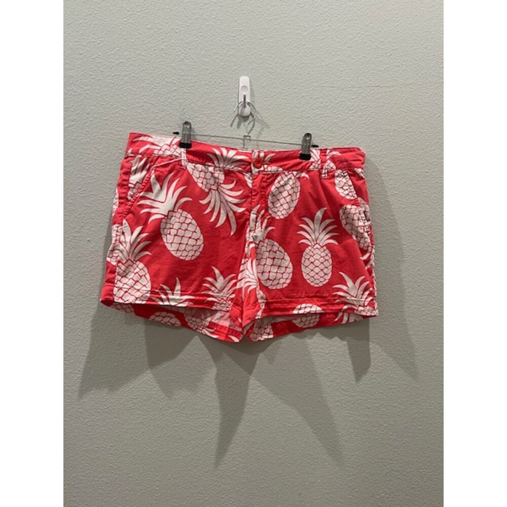 Tori Richards Coral/White Pineapple Shorts Women's Size 14